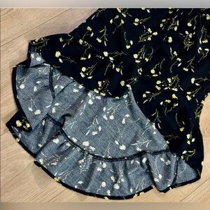 Girls Art Class Daisy Floral Hi-Lo Walk Through Romper Dress